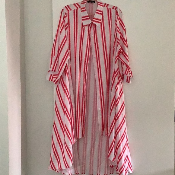 Asymmetrical Long Striped Top or Dress. Plus Size 3 X New - Picture 1 of 3